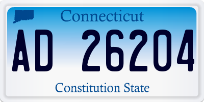 CT license plate AD26204