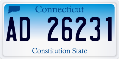 CT license plate AD26231