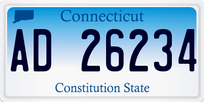 CT license plate AD26234