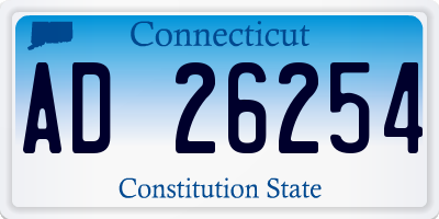 CT license plate AD26254