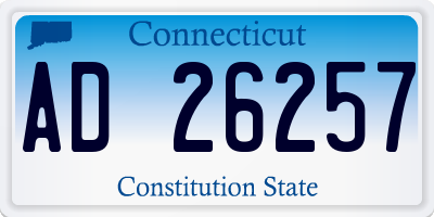 CT license plate AD26257