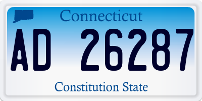 CT license plate AD26287