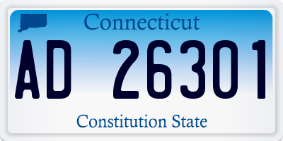 CT license plate AD26301