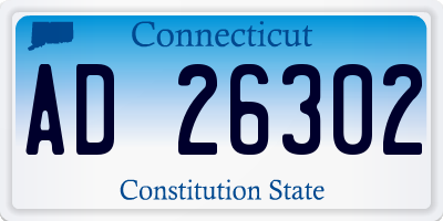CT license plate AD26302