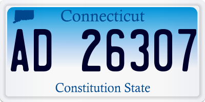 CT license plate AD26307