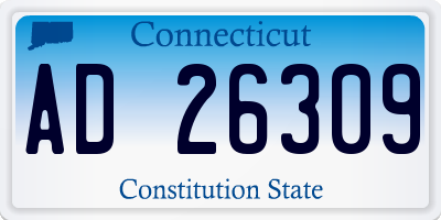 CT license plate AD26309