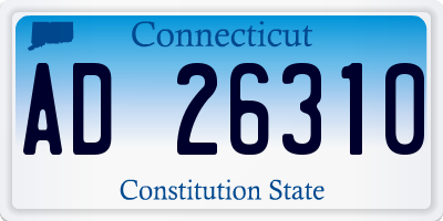 CT license plate AD26310