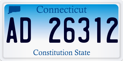 CT license plate AD26312