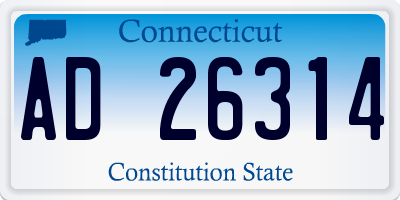 CT license plate AD26314