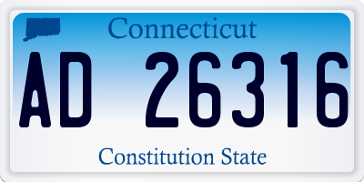 CT license plate AD26316