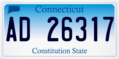 CT license plate AD26317