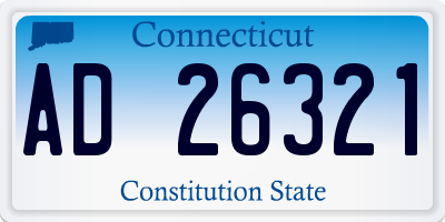 CT license plate AD26321