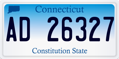 CT license plate AD26327