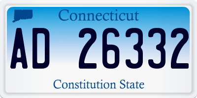 CT license plate AD26332