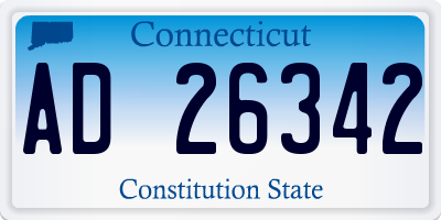 CT license plate AD26342