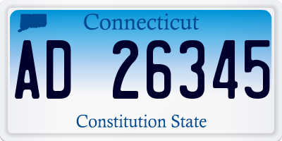 CT license plate AD26345