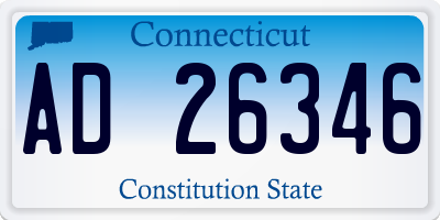 CT license plate AD26346
