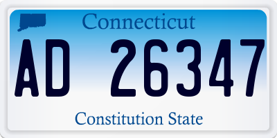 CT license plate AD26347