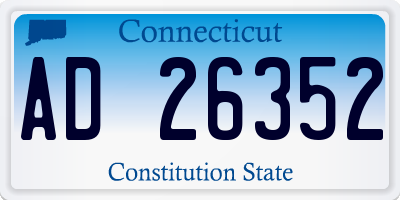 CT license plate AD26352