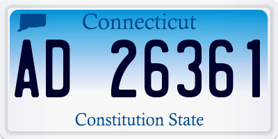 CT license plate AD26361