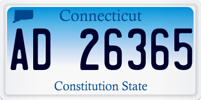 CT license plate AD26365