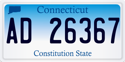CT license plate AD26367