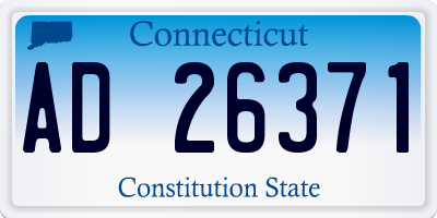 CT license plate AD26371