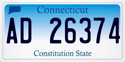 CT license plate AD26374