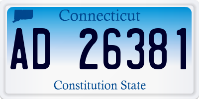 CT license plate AD26381