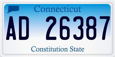 CT license plate AD26387