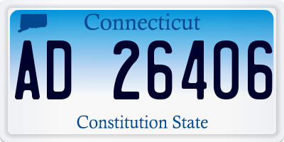 CT license plate AD26406