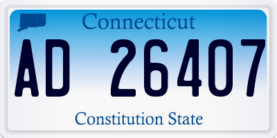 CT license plate AD26407