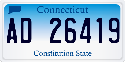 CT license plate AD26419