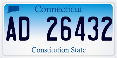 CT license plate AD26432