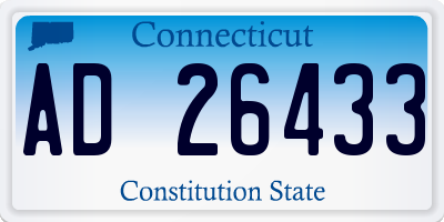 CT license plate AD26433