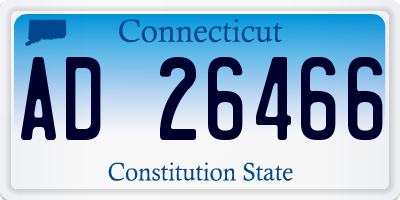 CT license plate AD26466