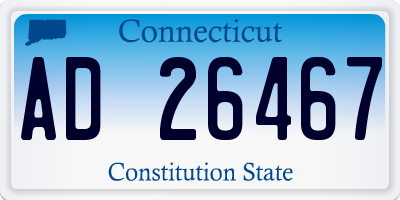 CT license plate AD26467
