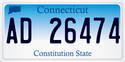 CT license plate AD26474
