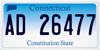 CT license plate AD26477