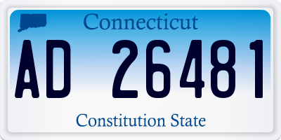 CT license plate AD26481