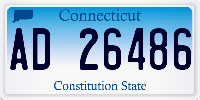 CT license plate AD26486
