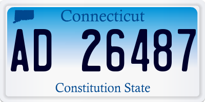 CT license plate AD26487