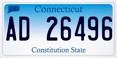 CT license plate AD26496