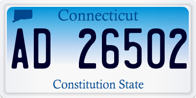 CT license plate AD26502