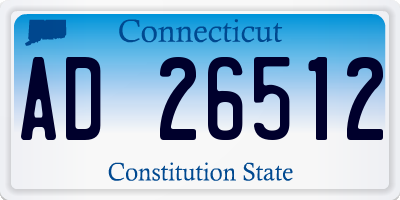 CT license plate AD26512