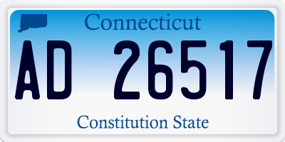 CT license plate AD26517