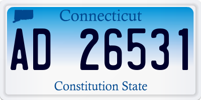 CT license plate AD26531
