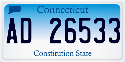 CT license plate AD26533