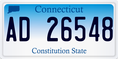 CT license plate AD26548