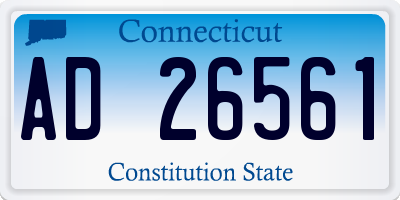 CT license plate AD26561